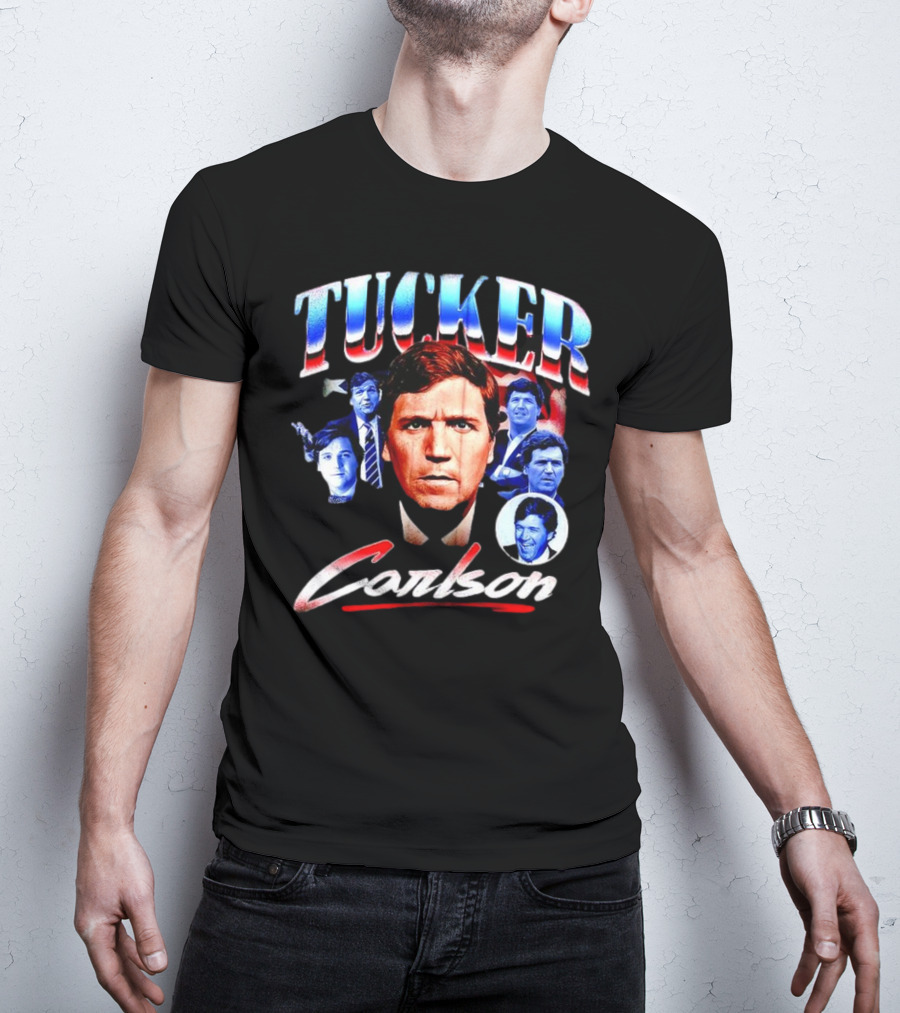 Tucker Carlson Stars And Stripes Faces T-Shirt