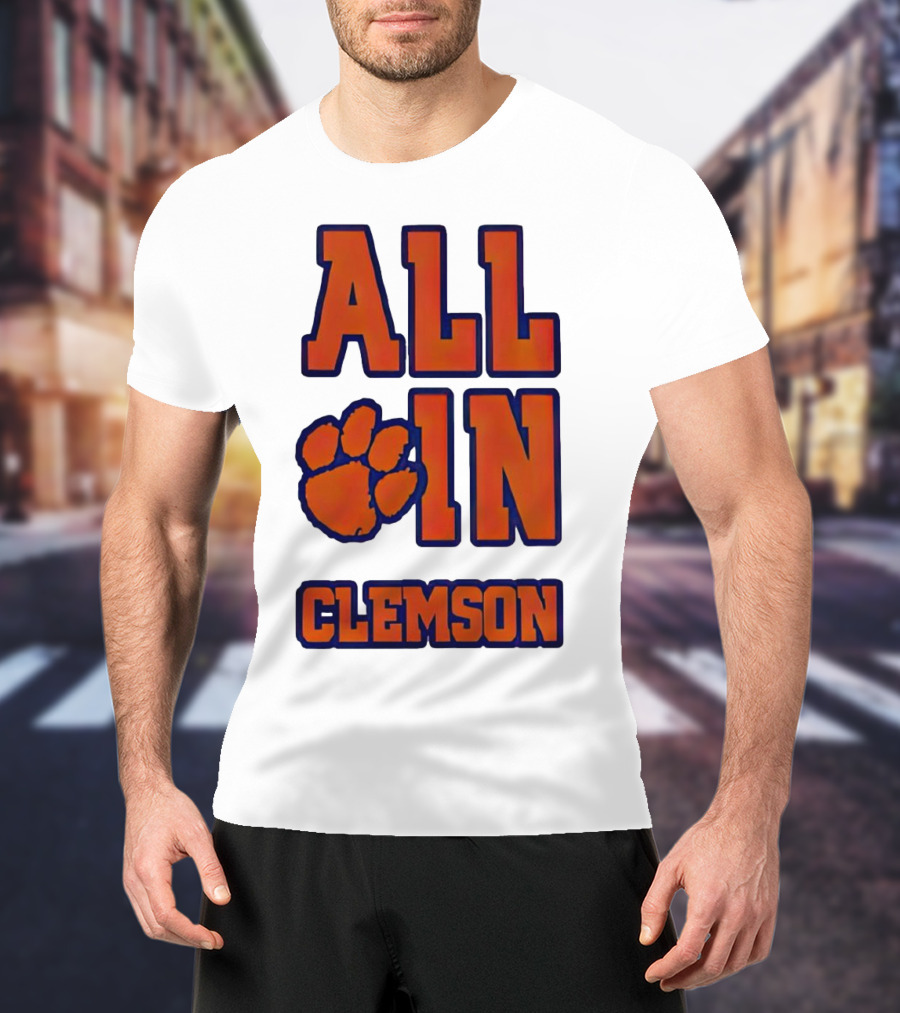 All In Clemson Tigers Football Paw T-Shirt