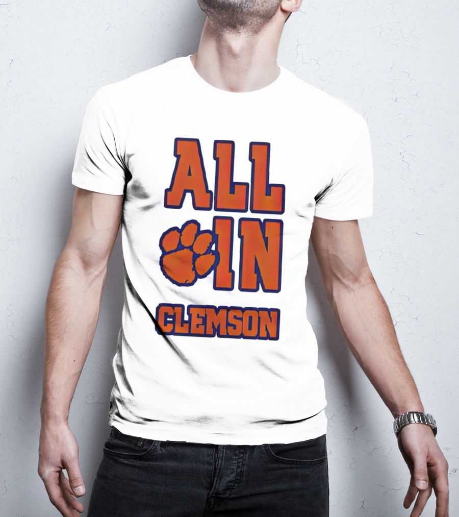 All In Clemson Tigers Football Paw T-Shirt