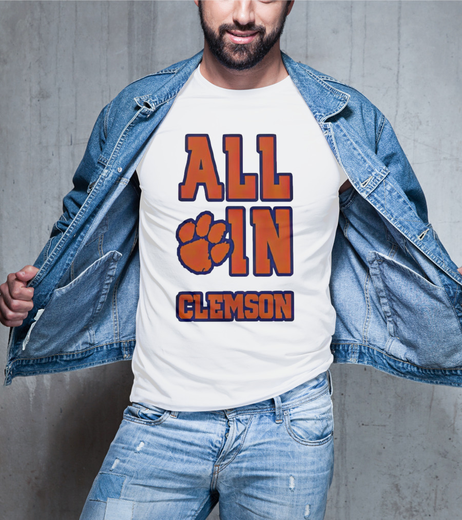 All In Clemson Tigers Football Paw T-Shirt