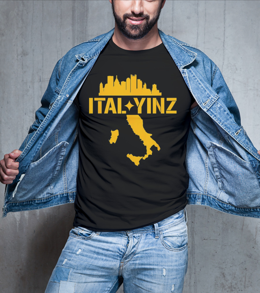 Ital Yinz Pittsburgh Skyline Italy Map T-Shirt