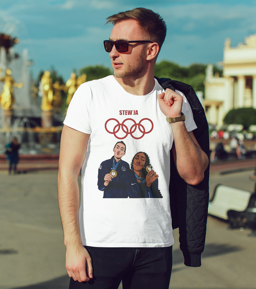 Stewja Olympic Rings A'Ja Wilson Breanna Stewart T-Shirt