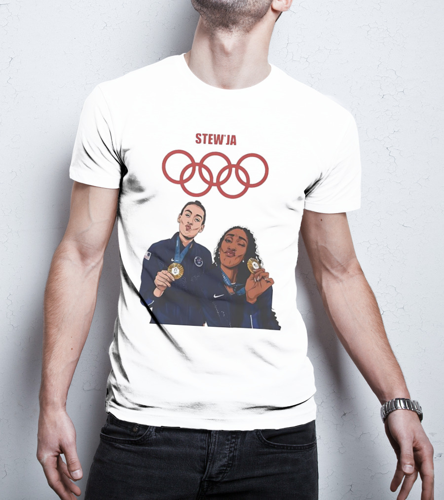 Stewja Olympic Rings A'Ja Wilson Breanna Stewart T-Shirt
