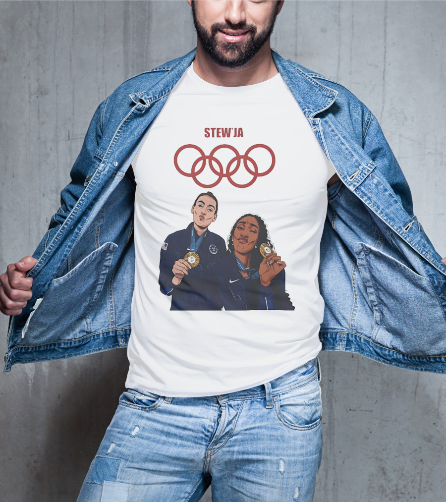 Stewja Olympic Rings A'Ja Wilson Breanna Stewart T-Shirt