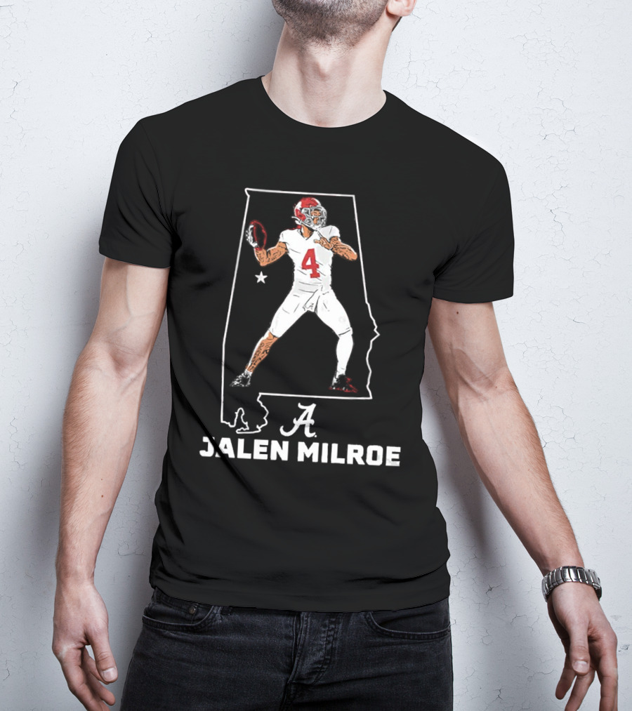 Alabama Crimson Tide Jalen Milroe Football Star T-Shirt