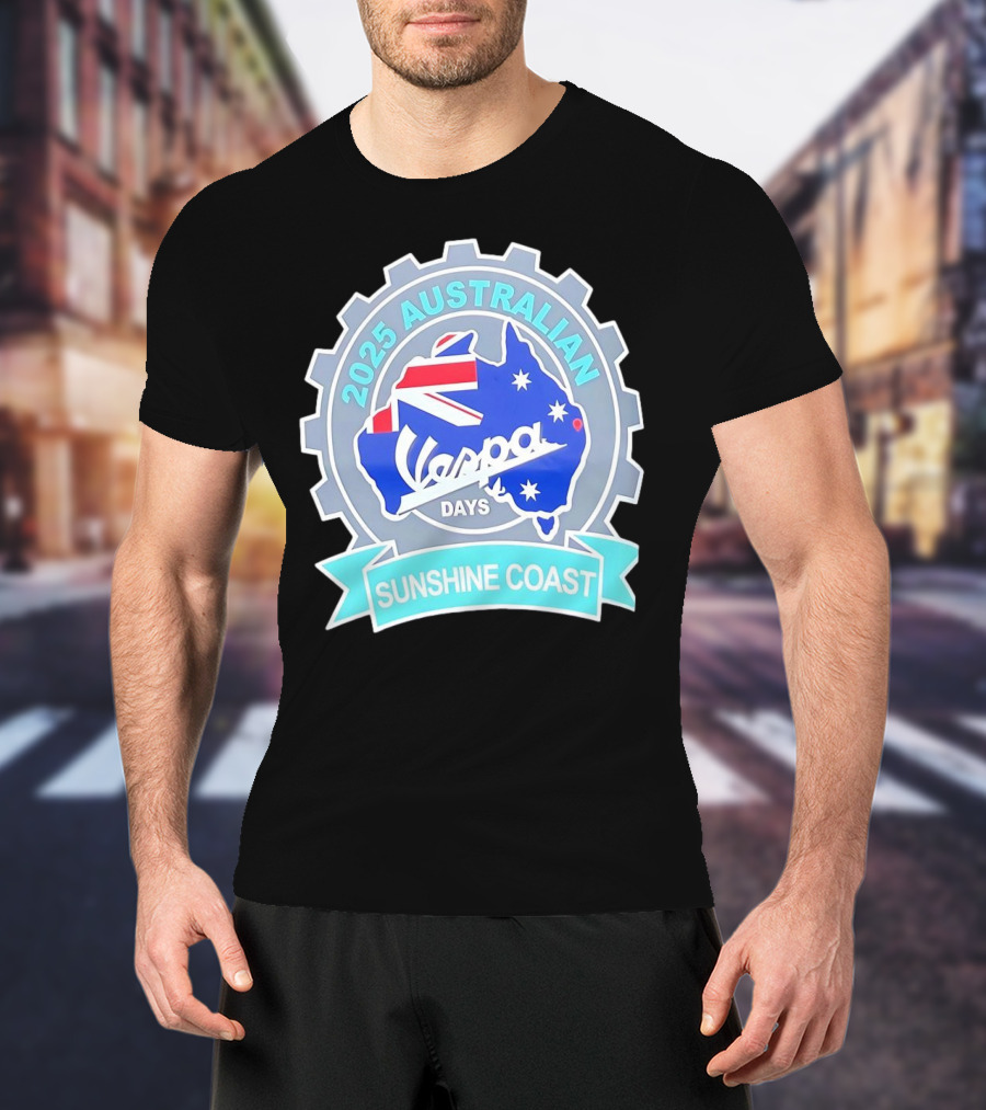 2025 Australian Sunshine Coast Vespa Days Australia Flag T-Shirt