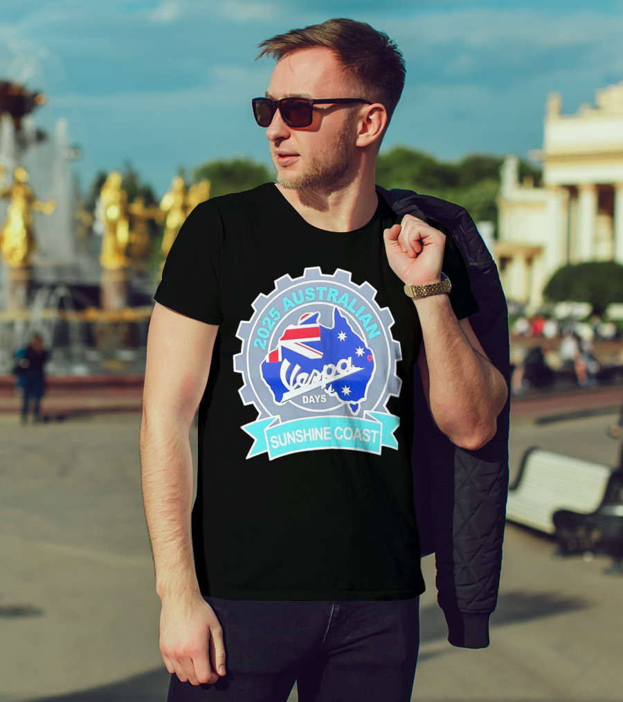 2025 Australian Sunshine Coast Vespa Days Australia Flag T-Shirt
