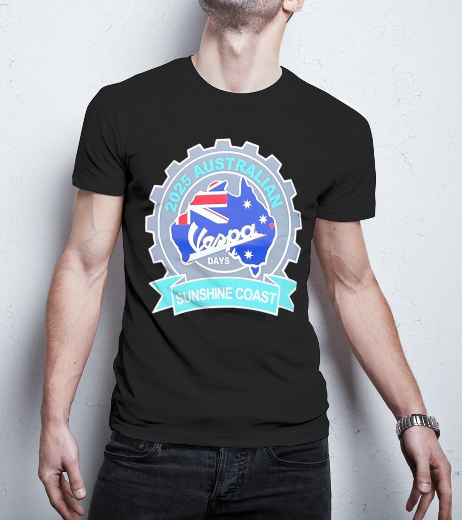 2025 Australian Sunshine Coast Vespa Days Australia Flag T-Shirt