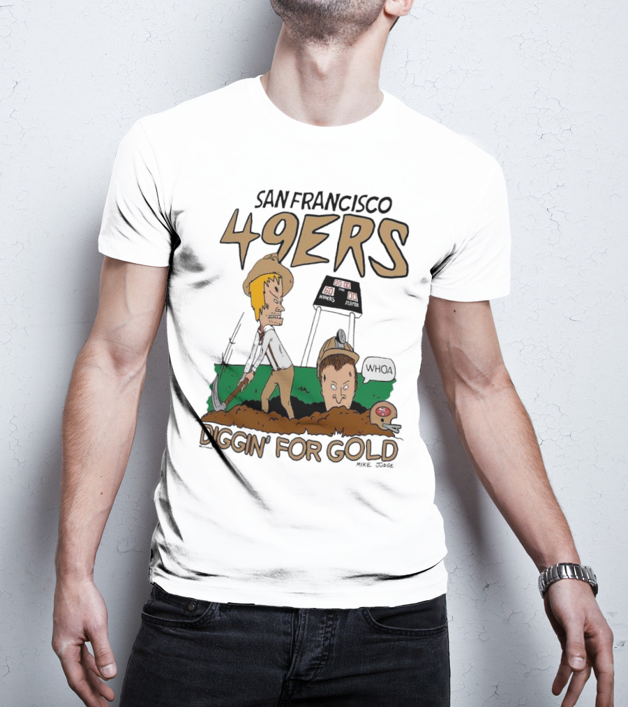 San Francisco 49ers Diggin' For Gold NFL X Beavis And Butt-Head T-Shirt