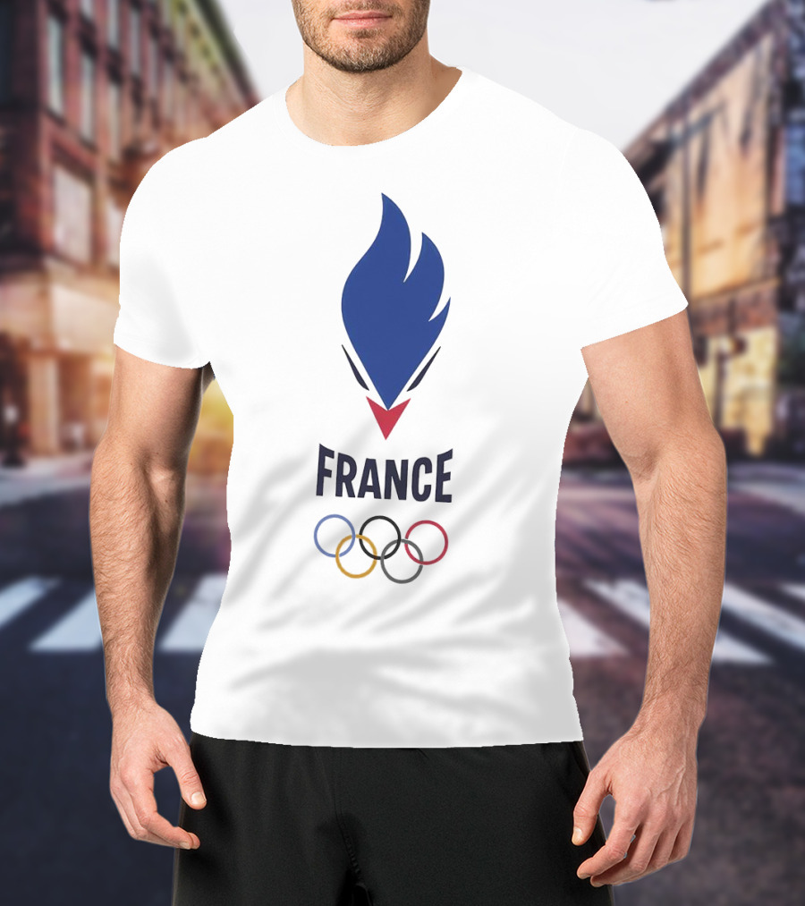 France Olympic Flame And Rings T-Shirt