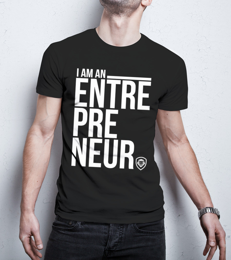 I Am An Entrepreneur Lion Shield Badge T-Shirt
