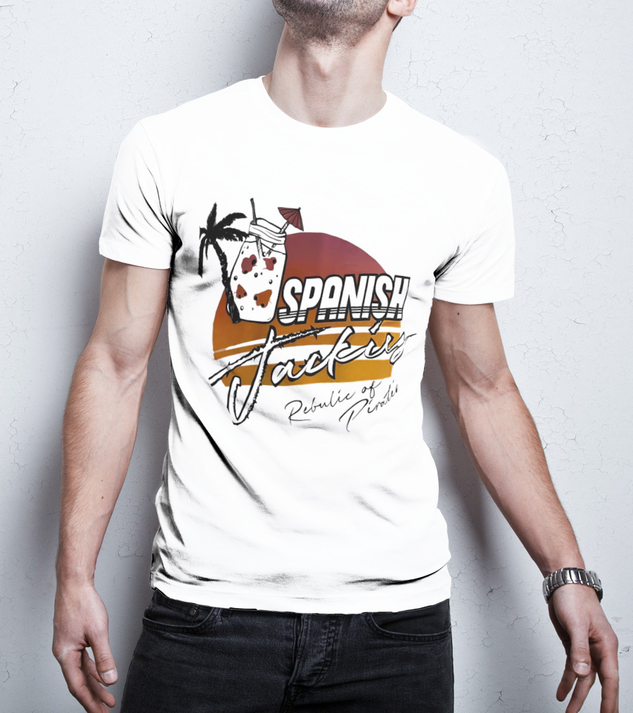Spanish Jacking Republic Of Pirates Sunset Palm Tropical Drink T-Shirt