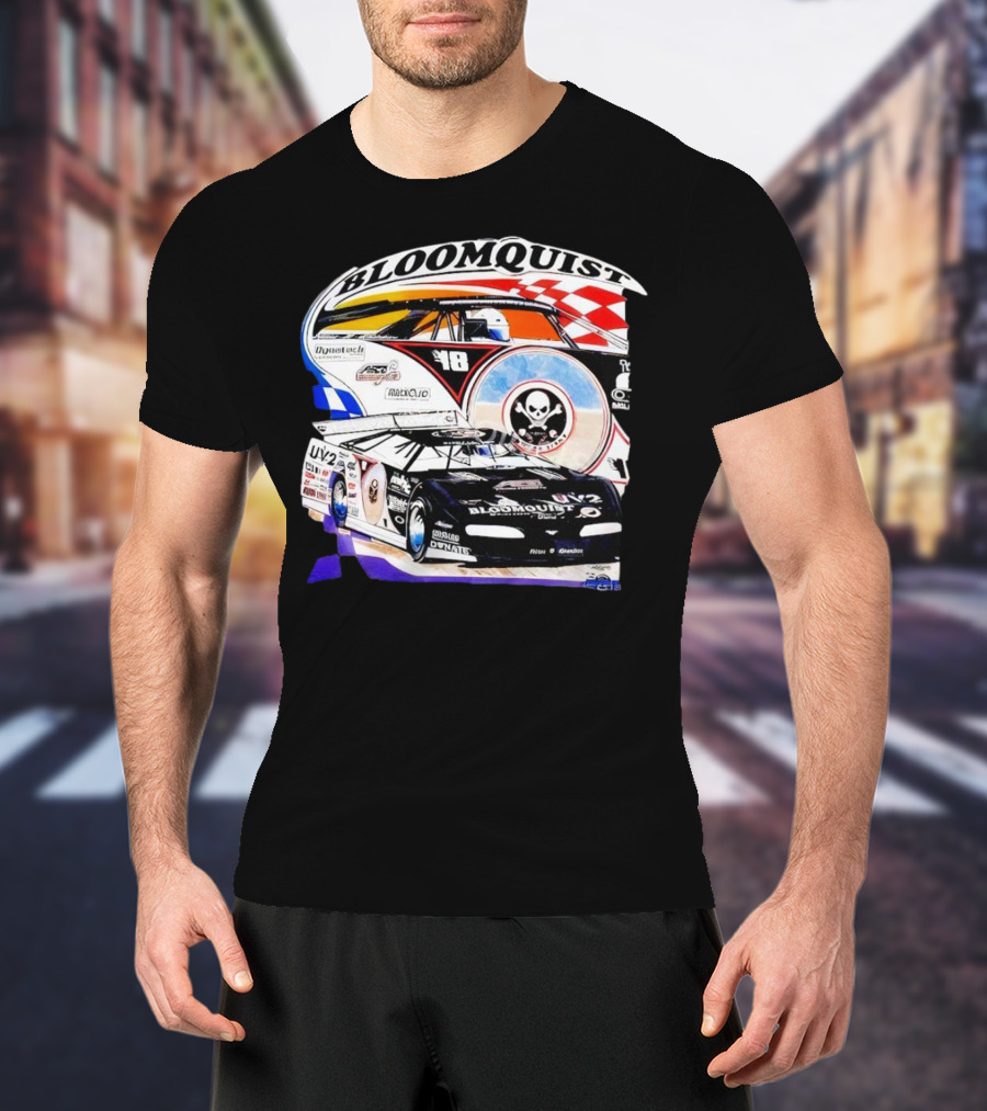 Bloomquist Dirt Late Model Champion 1998 Racing Skull T-Shirt