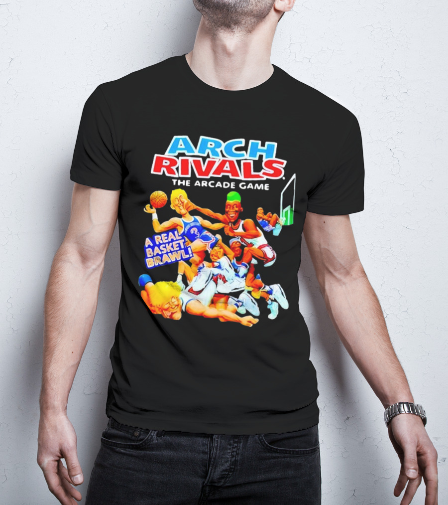 Arch Rivals Arcade Game A Real Basket Brawl Action Scene T-Shirt