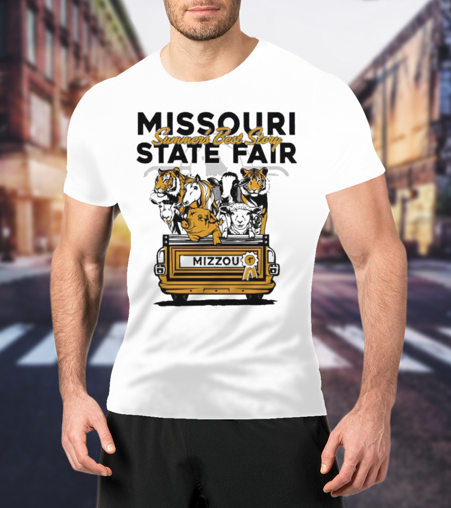 Mizzou Tigers Missouri State Fair Summer's Best Story Truck Bed Animals T-Shirt