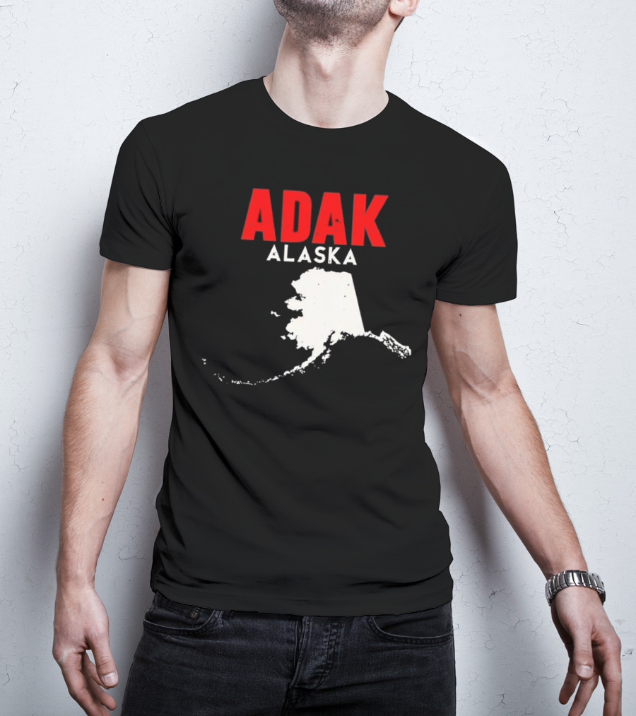 Adak Alaska State Map Travel USA Alaskan America T-Shirt