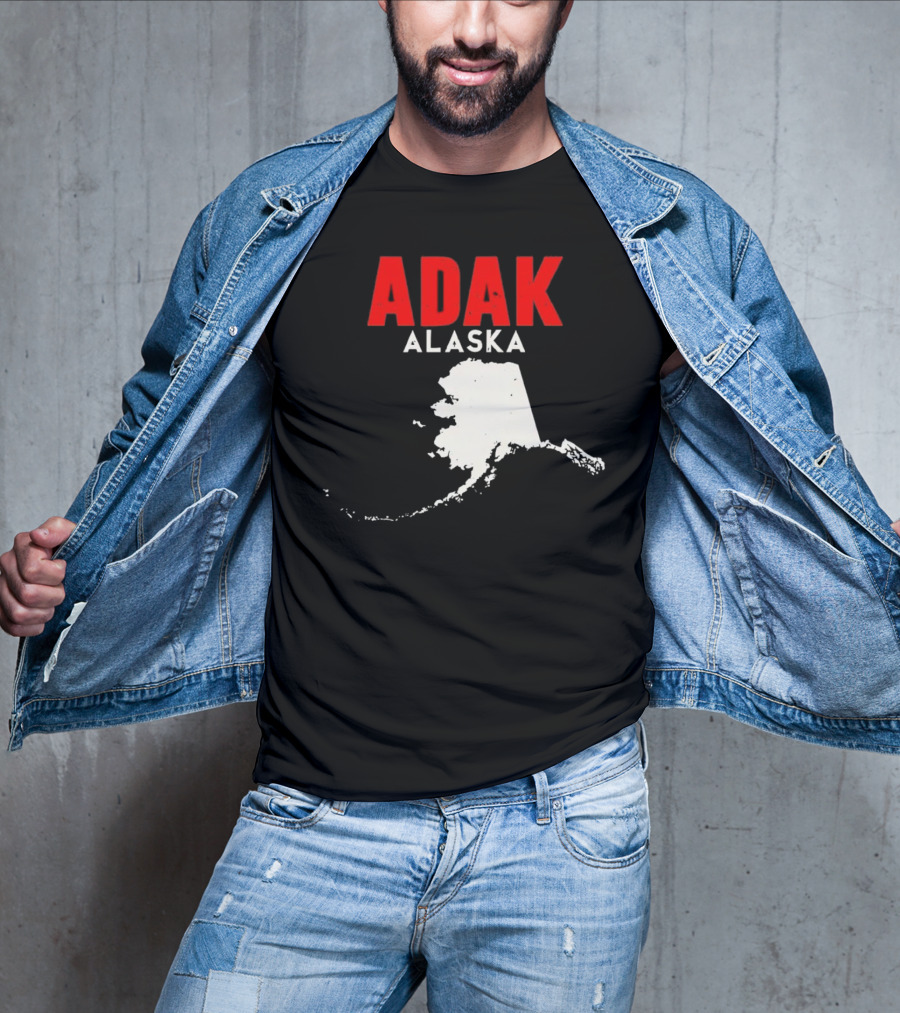 Adak Alaska State Map Travel USA Alaskan America T-Shirt