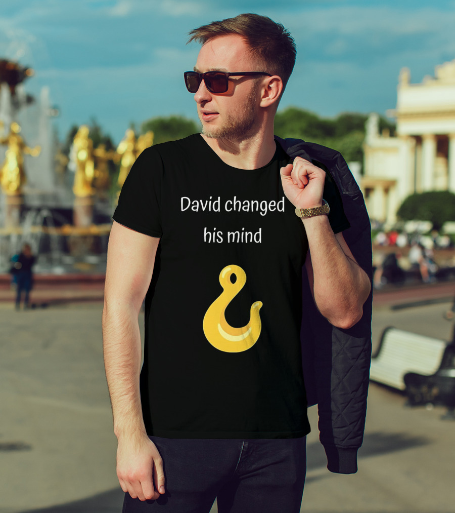 David Changed His Mind Hook Emoji Novelty Text T-Shirt