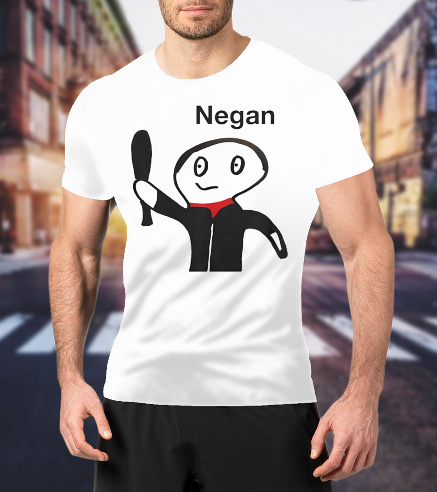 Negan Character With Bat From The Walking Dead T-Shirt