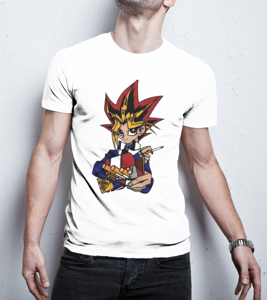 Yu-Gi-Oh Yugi Holding Cards With Millennium Puzzle T-Shirt