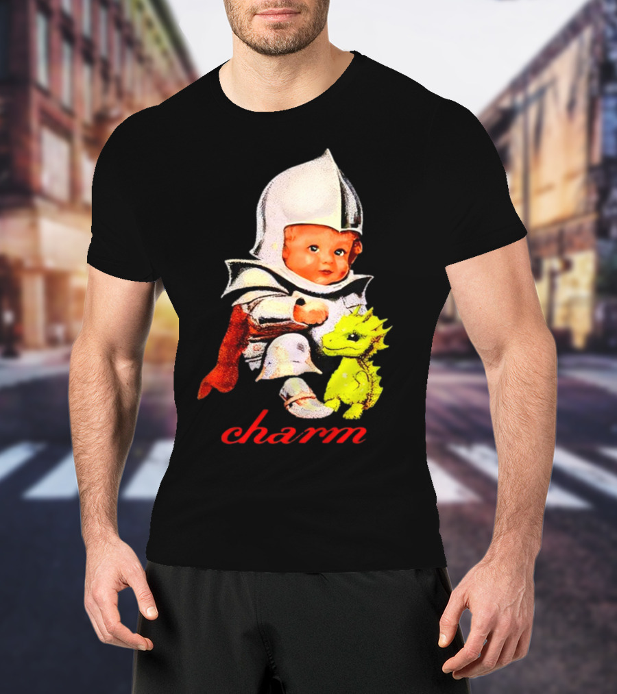 Claire Cottrill HQ Charm Dragon Knight Baby In Armor With Yellow Dragon T-Shirt