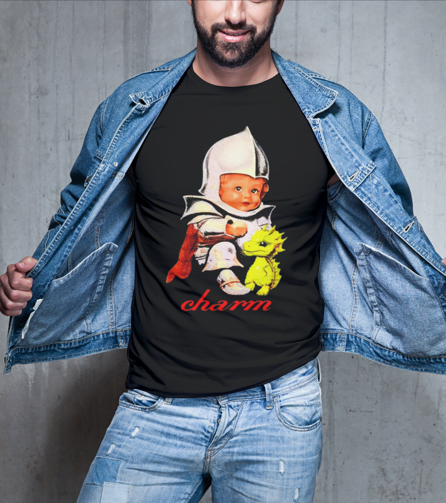 Claire Cottrill HQ Charm Dragon Knight Baby In Armor With Yellow Dragon T-Shirt