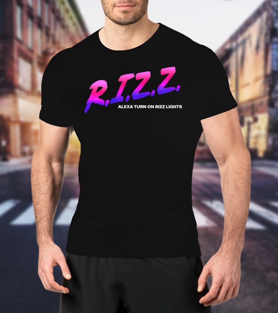 Rizz Alexa Turn On Rizz Lights Retro Gradient T-Shirt