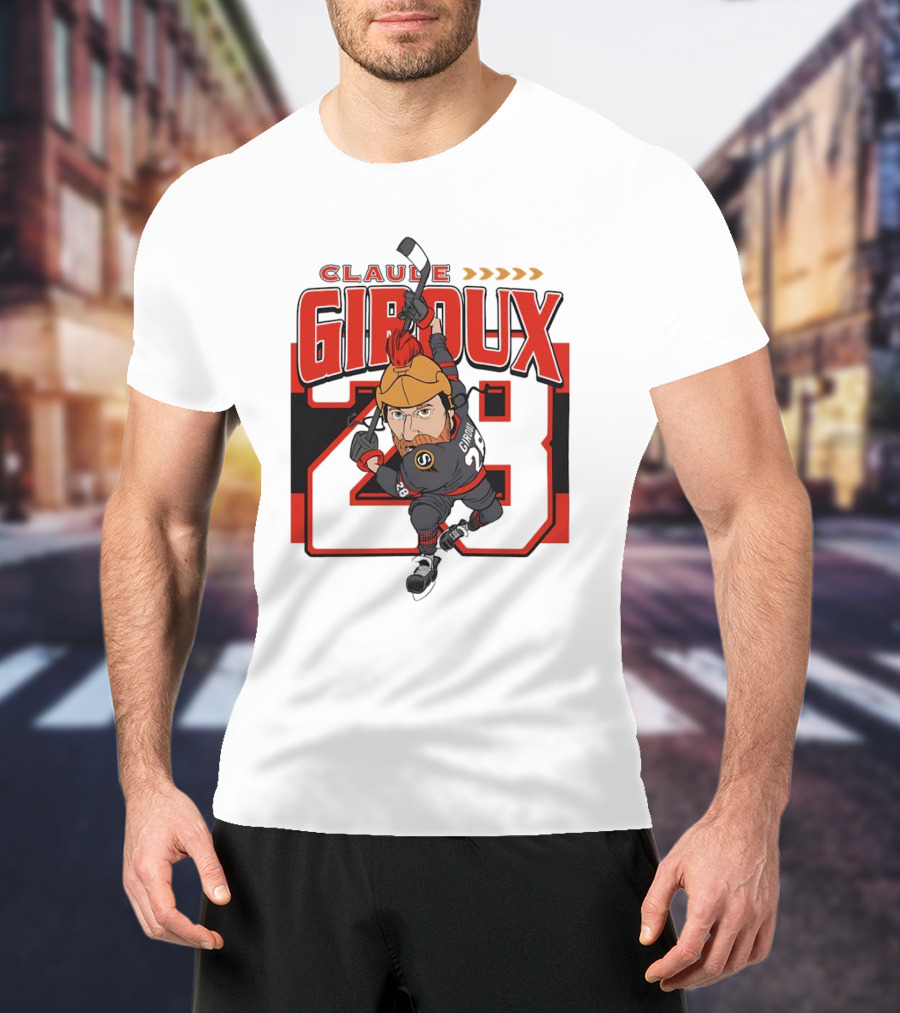 Claude Giroux Ottawa Senators Hockey Caricature Number 28 T-Shirt