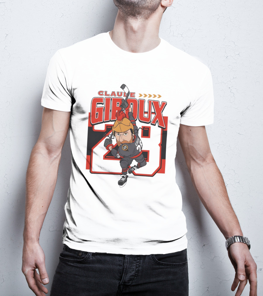 Claude Giroux Ottawa Senators Hockey Caricature Number 28 T-Shirt
