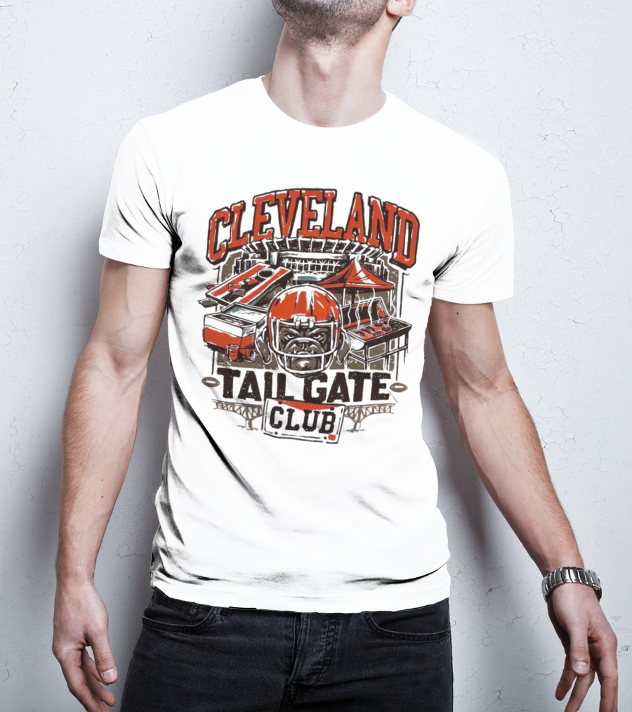 Cleveland Browns Tailgate Club Stadium Cornhole Helmet Grill T-Shirt