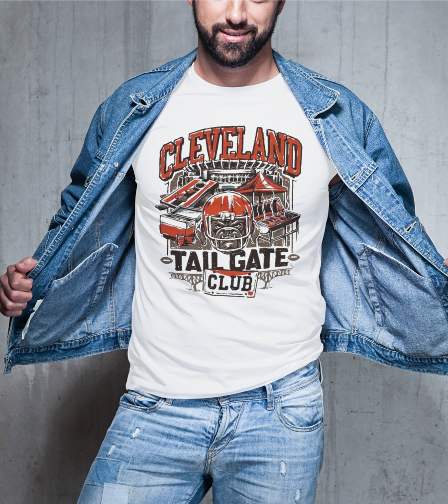 Cleveland Browns Tailgate Club Stadium Cornhole Helmet Grill T-Shirt