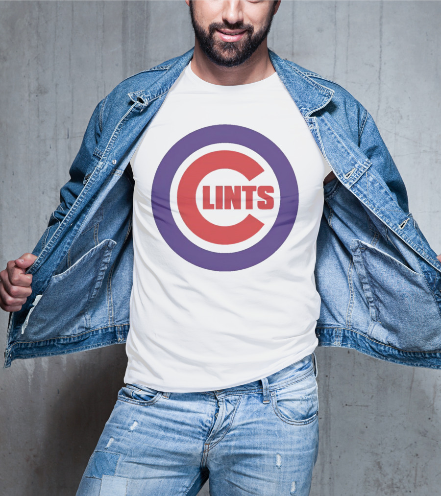 Clints Big C Chicago Cubs Logo Parody Purple Circle T-Shirt