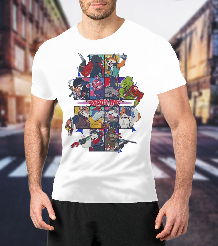 Ready Up Honoring Dragoneer’s Legacy Anthro Characters Grid With Weapons T-Shirt