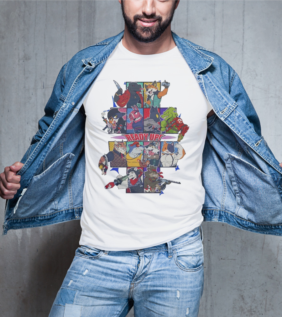 Ready Up Honoring Dragoneer’s Legacy Anthro Characters Grid With Weapons T-Shirt