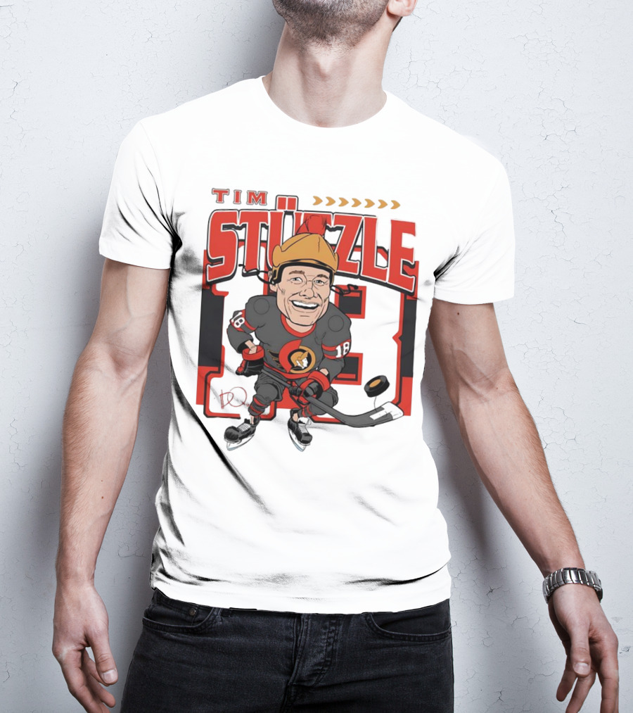 Tim Stützle Ottawa Senators Hockey Number 18 Caricature T-Shirt