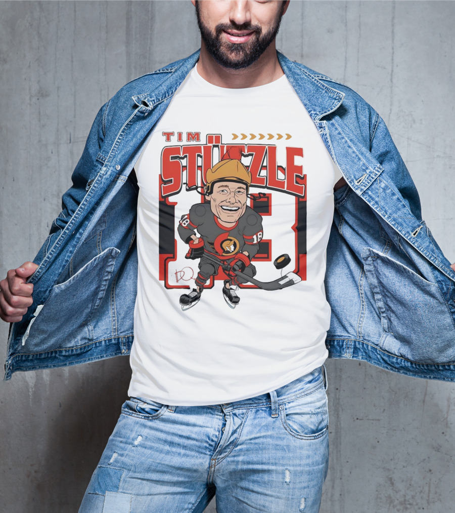 Tim Stützle Ottawa Senators Hockey Number 18 Caricature T-Shirt