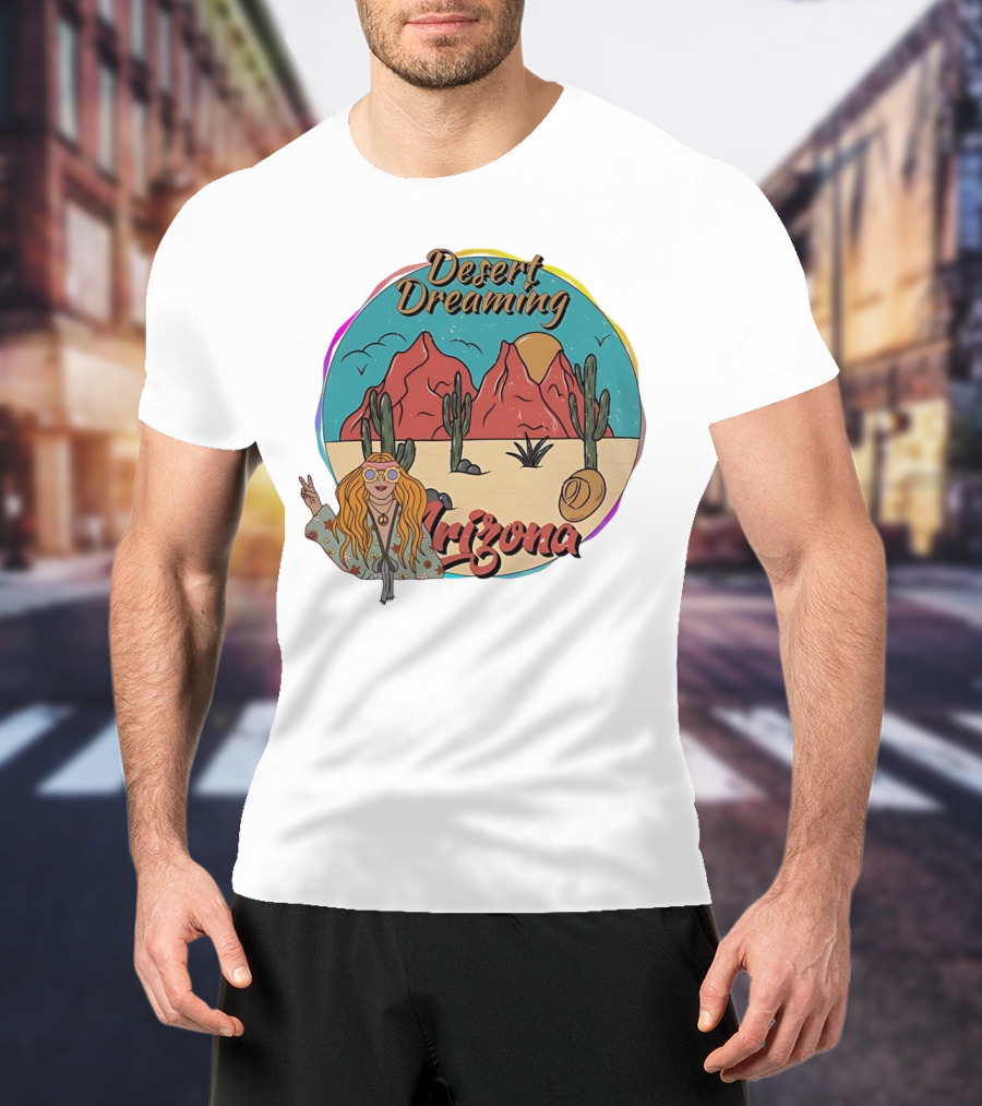 Desert Dreaming Arizona Vintage Cactus Sunset T-Shirt