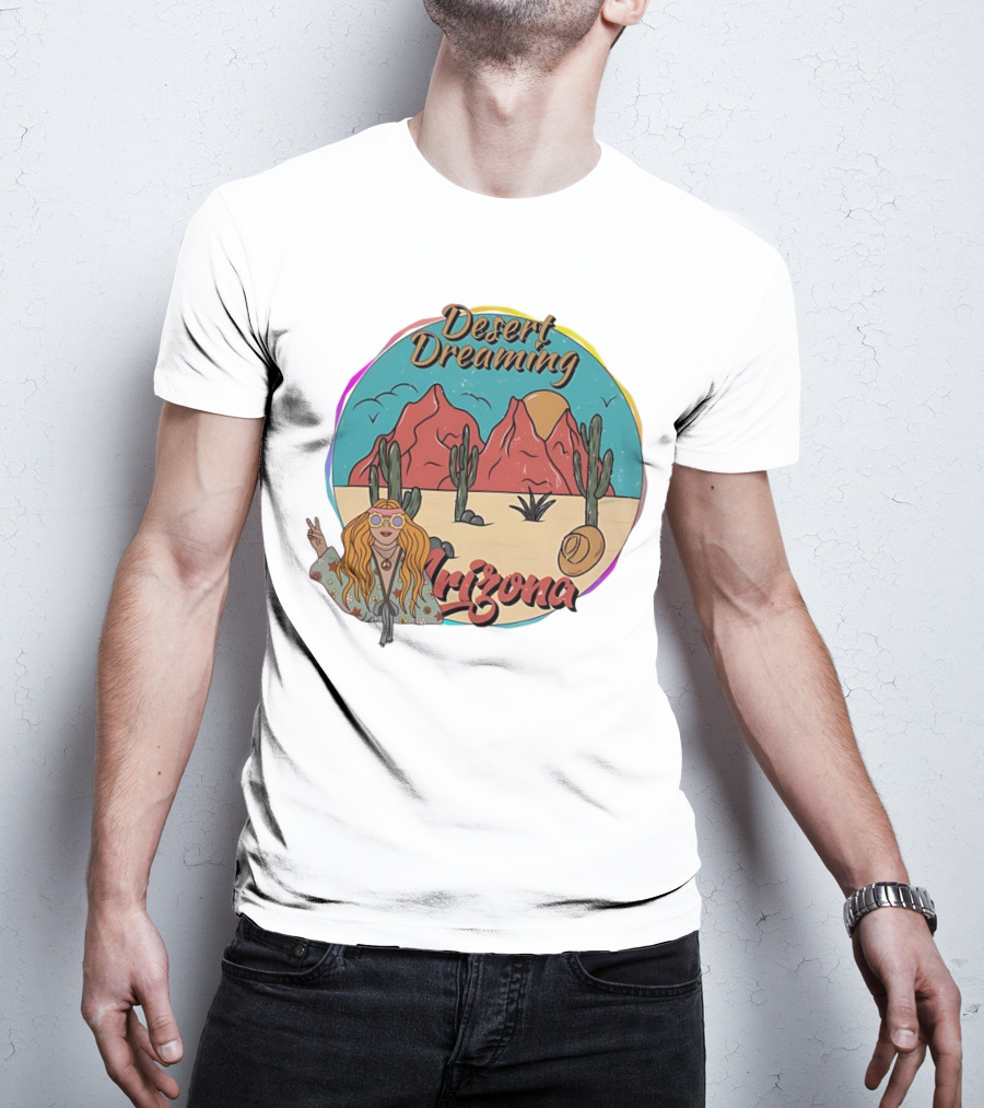 Desert Dreaming Arizona Vintage Cactus Sunset T-Shirt