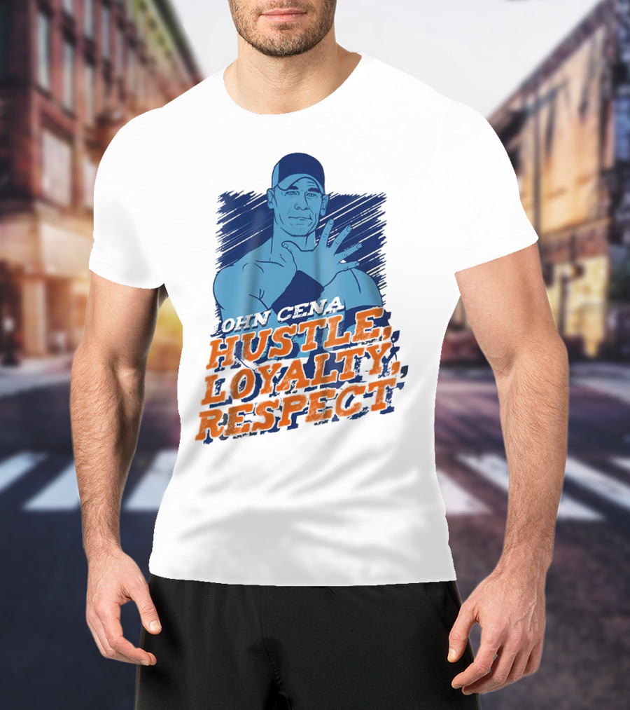 John Cena Hustle Loyalty Respect Blue Cap T-Shirt