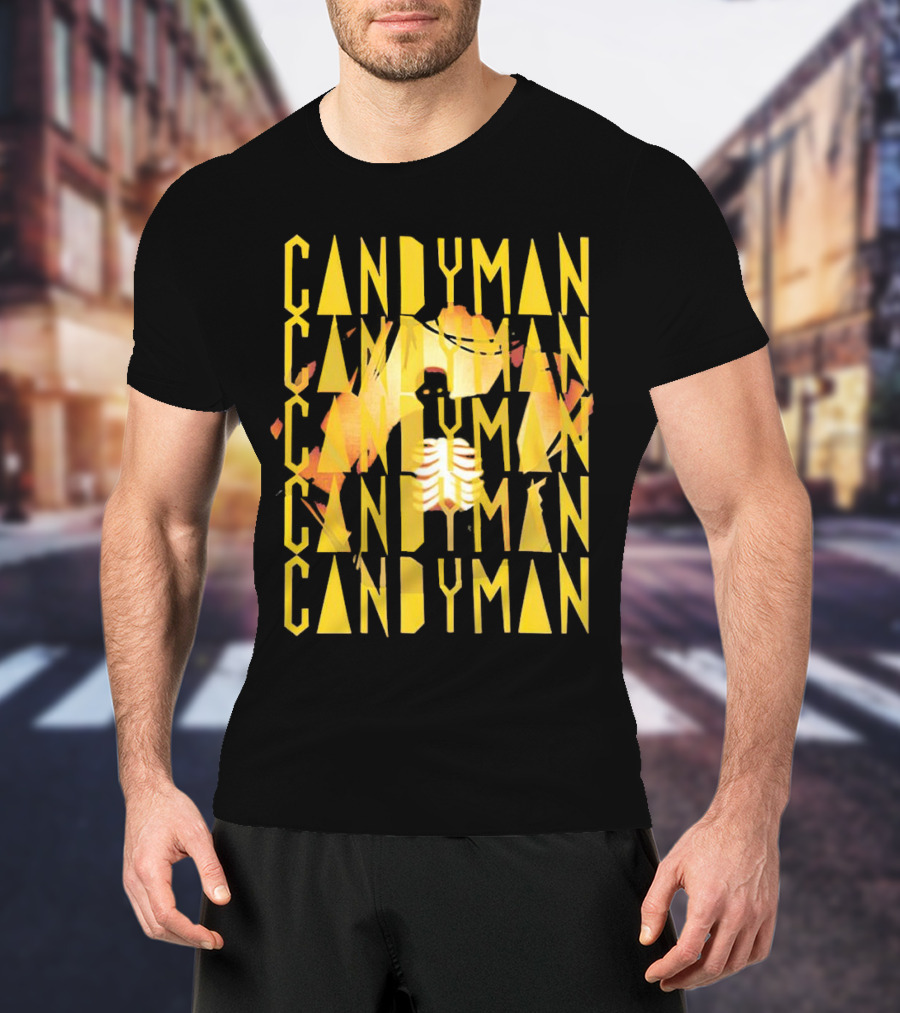 Candyman Movie Typography With Honeycomb And Ribcage T-Shirt