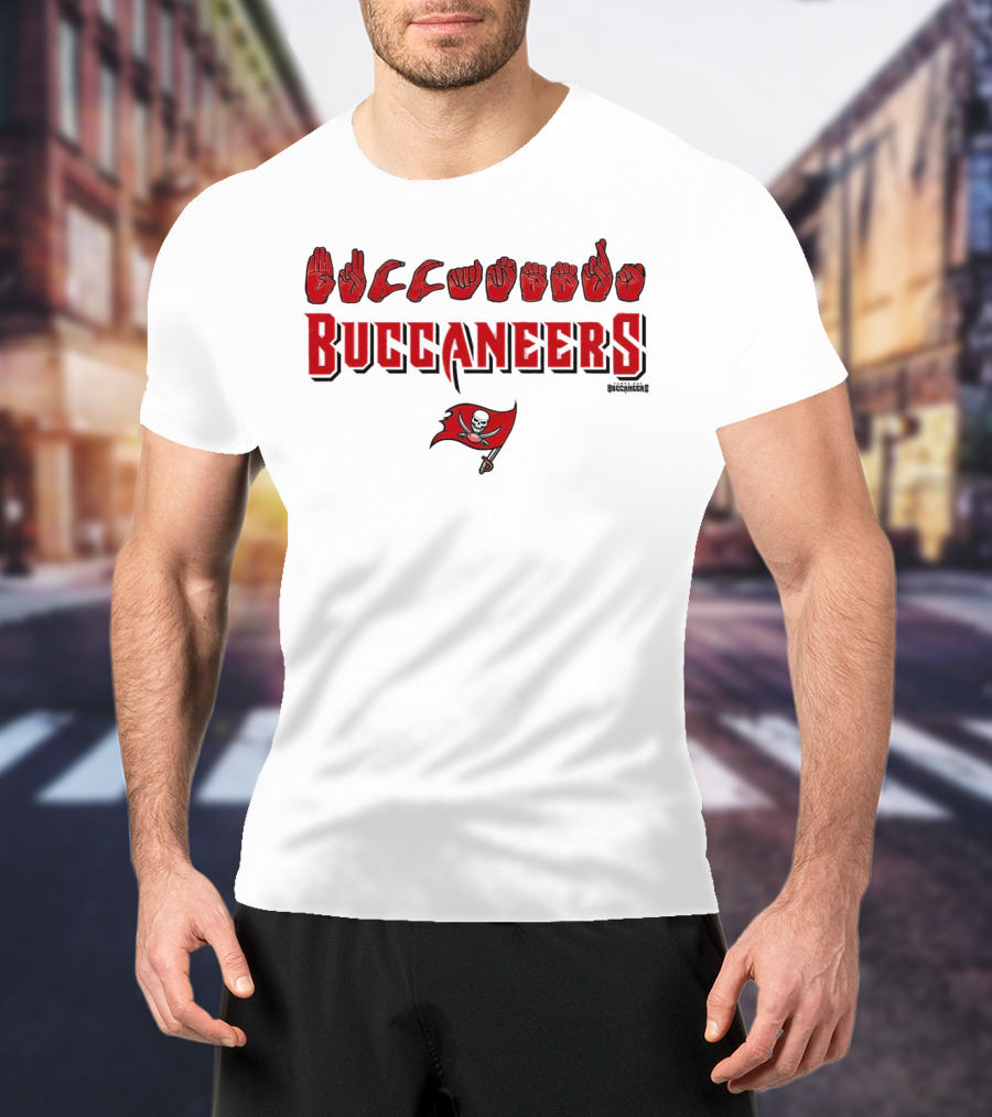 Buccaneers Hand Sign Language With Tampa Bay T-Shirt
