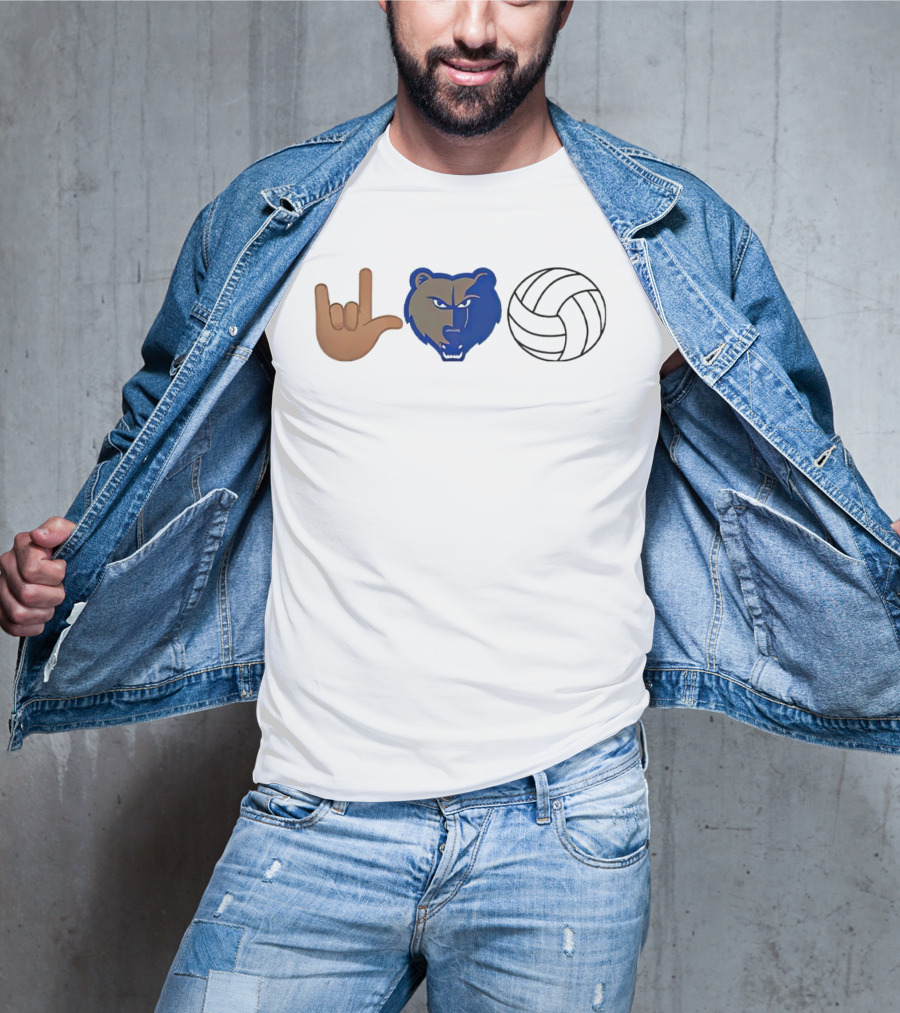 Daisy Oatsvall Brentwood Bruins I Love You Bear Volleyball T-Shirt