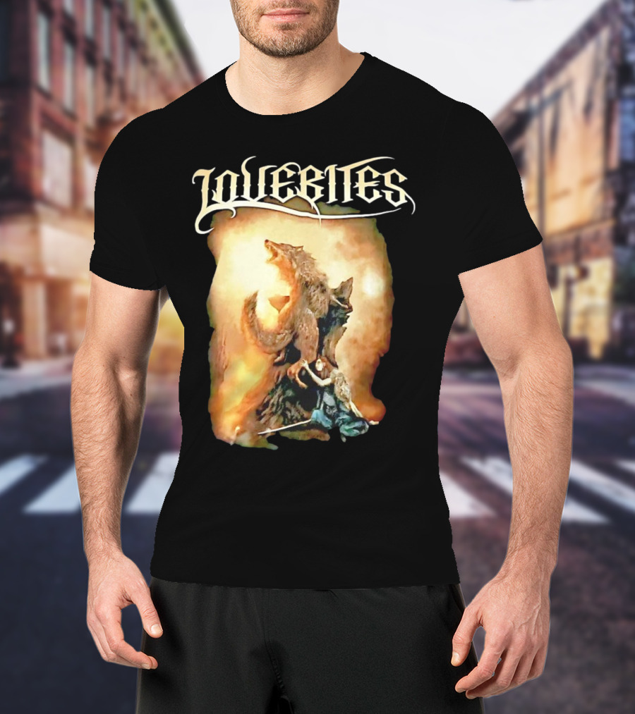 LOVEBITES Wolf Warrior Art With Knight And Sword T-Shirt