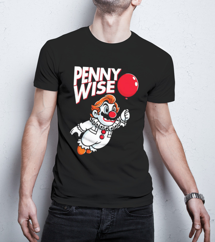 Pennywise Mario Mashup With Red Balloon T-Shirt