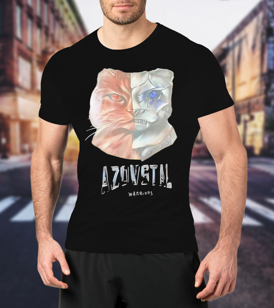 Azovstal Warriors Cat Dual Face Fusion T-Shirt