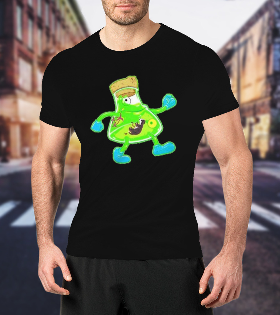 Toxic Soy Monster Beaker Creature With Biohazard T-Shirt