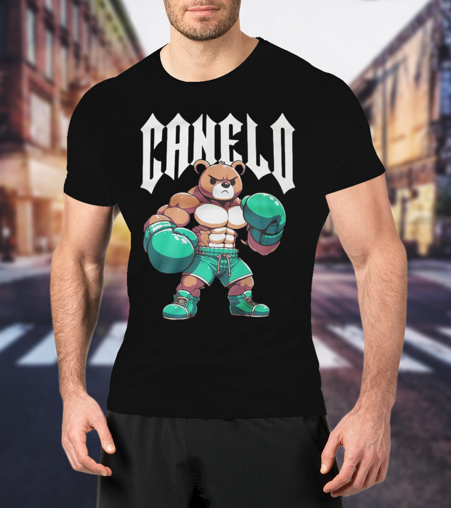 Canelo Bear Boxer Gloves Cartoon T-Shirt