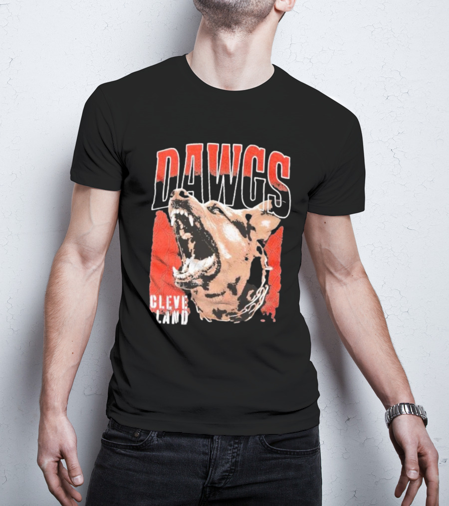 DAWGS Cleveland Browns Vintage Retro Fierce Dog T-Shirt