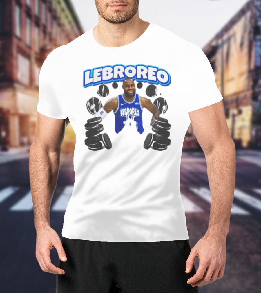 LeBrOreo LeBron James Blue Basketball Jersey Oreo Cookies T-Shirt