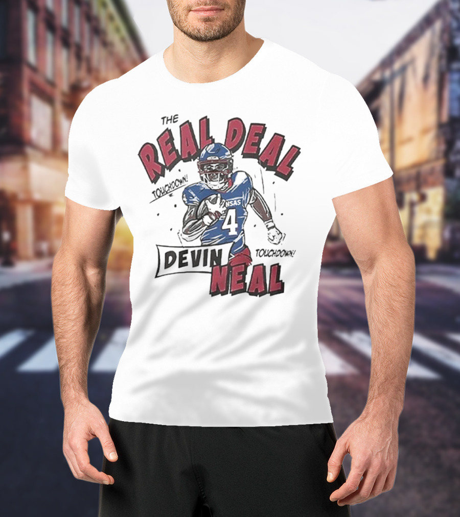 The Real Deal Devin Neal Kansas Touchdown Football Player T-Shirt